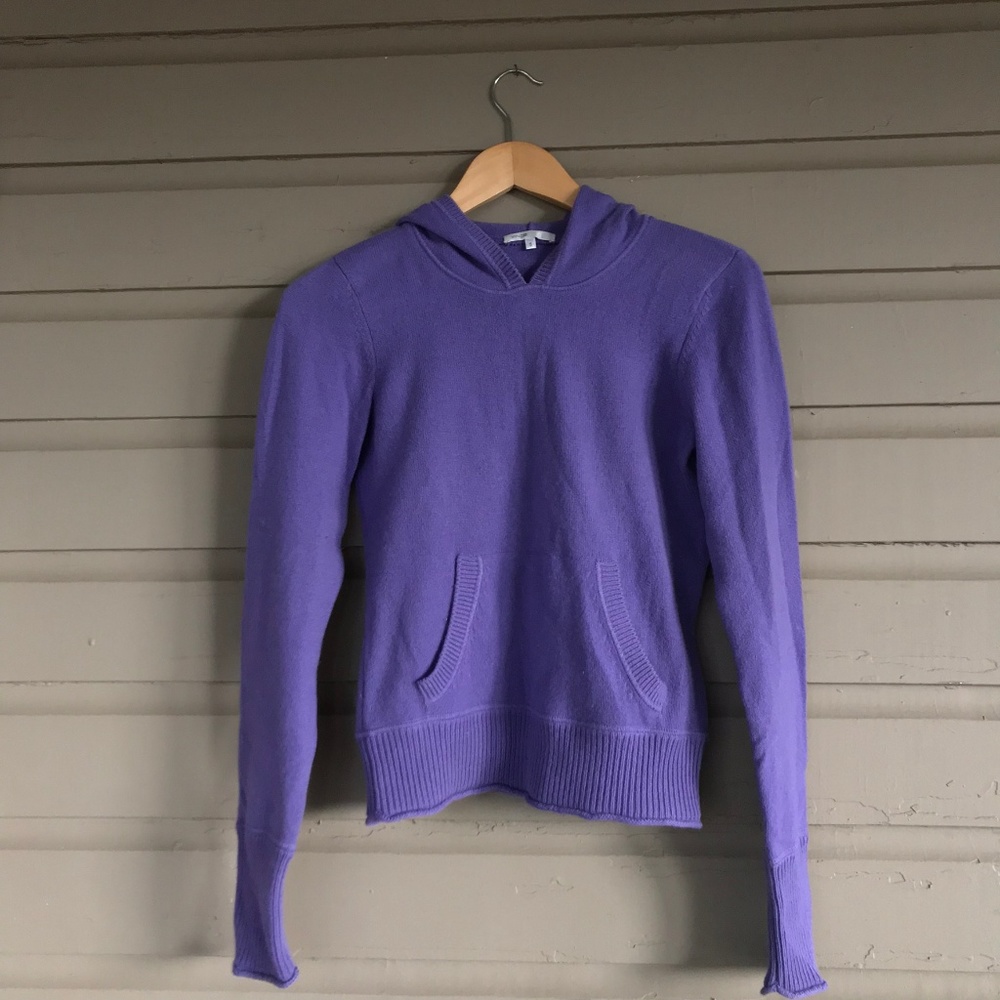 Vince Purple 100% Cashmere Cozy Sweater Hoodie